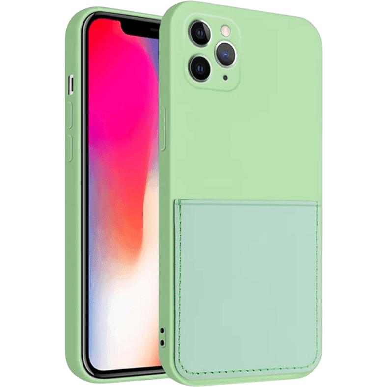 Silikon Case mit Kartenfach iPhone 11 Pro | Grün | Neu