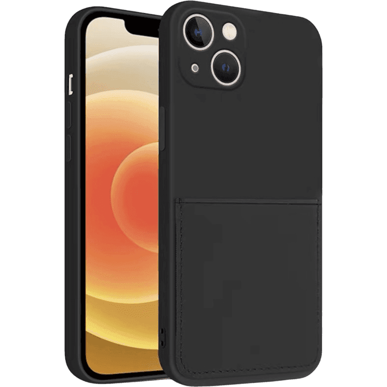 Silikon Case mit Kartenfach iPhone 14 Plus | Schwarz | Neu