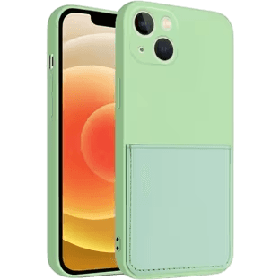 Silikon Case mit Kartenfach iPhone 15 Plus | Grün | Neu