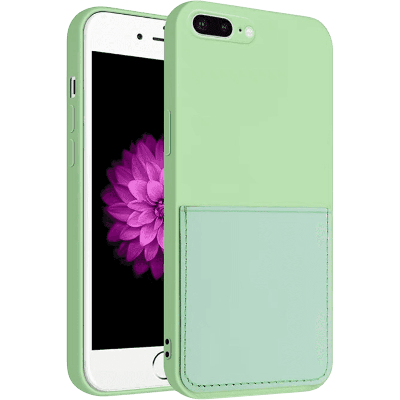 Silikon Case mit Kartenfach iPhone 7 Plus / 8 Plus | Grün | Neu