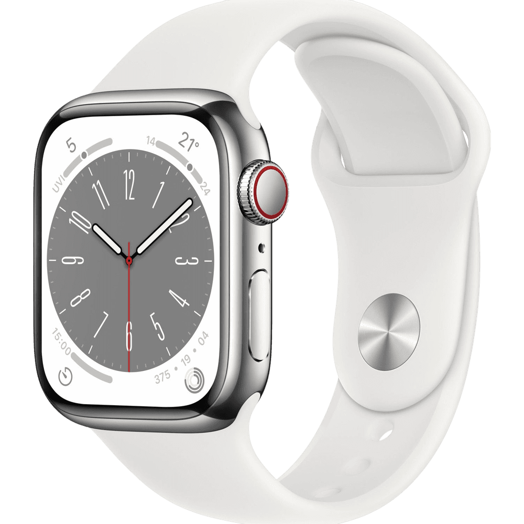 Apple Watch Series 8 (2022) | 41 mm | Silber | Gut | Edelstahl | GPS + Cellular